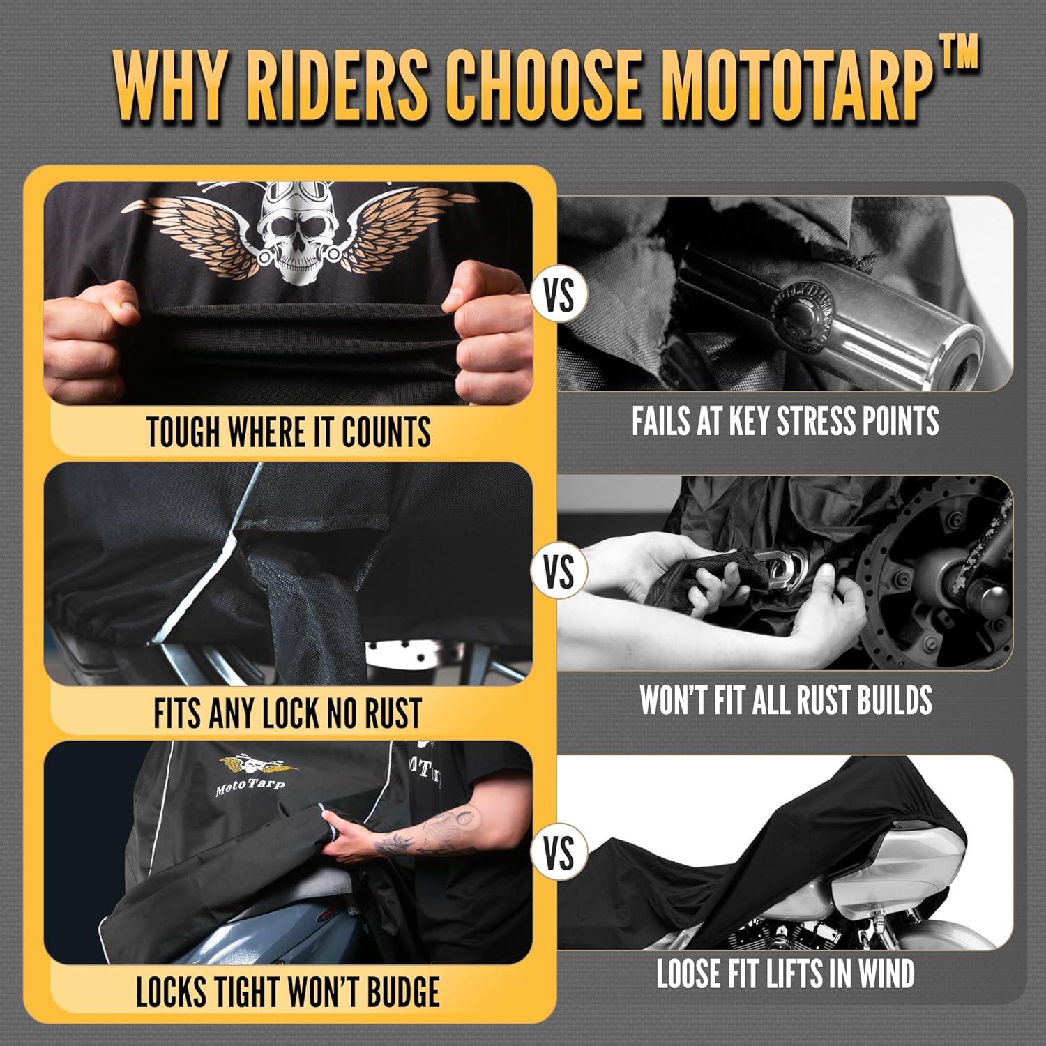 Cubierta de Motocicleta MotoTarp 2XL Impermeable Negra