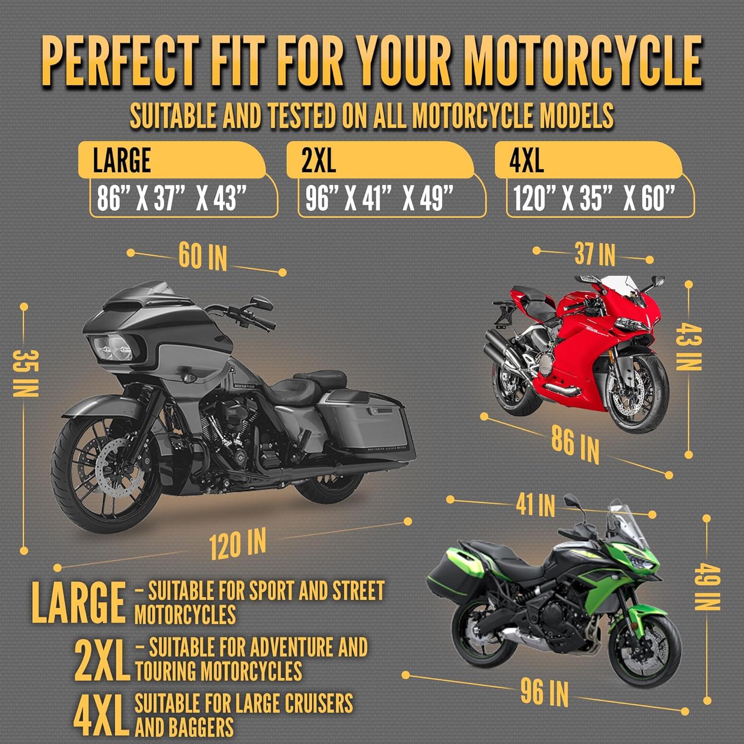 Cubierta de Motocicleta MotoTarp 2XL Impermeable Negra