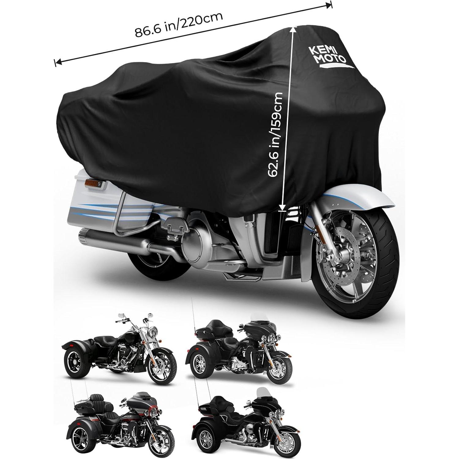 Cubierta de Motocicleta KEMIMOTO KMF0313-00801BK Impermeable