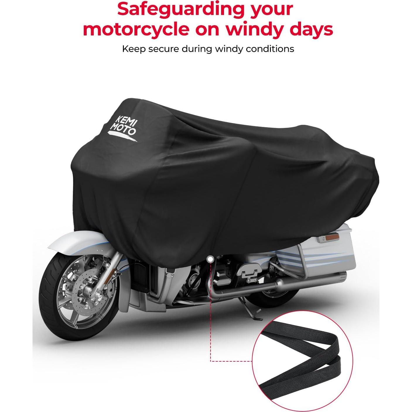 Cubierta de Motocicleta KEMIMOTO KMF0313-00801BK Impermeable