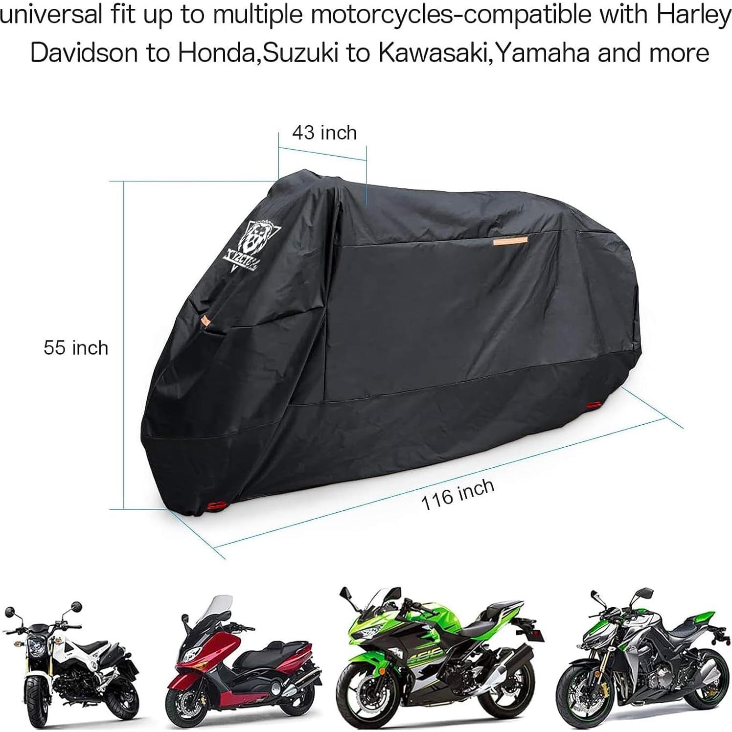 Cubierta de Motocicleta XYZCTEM Impermeable Ajuste Universal 294.64 cm