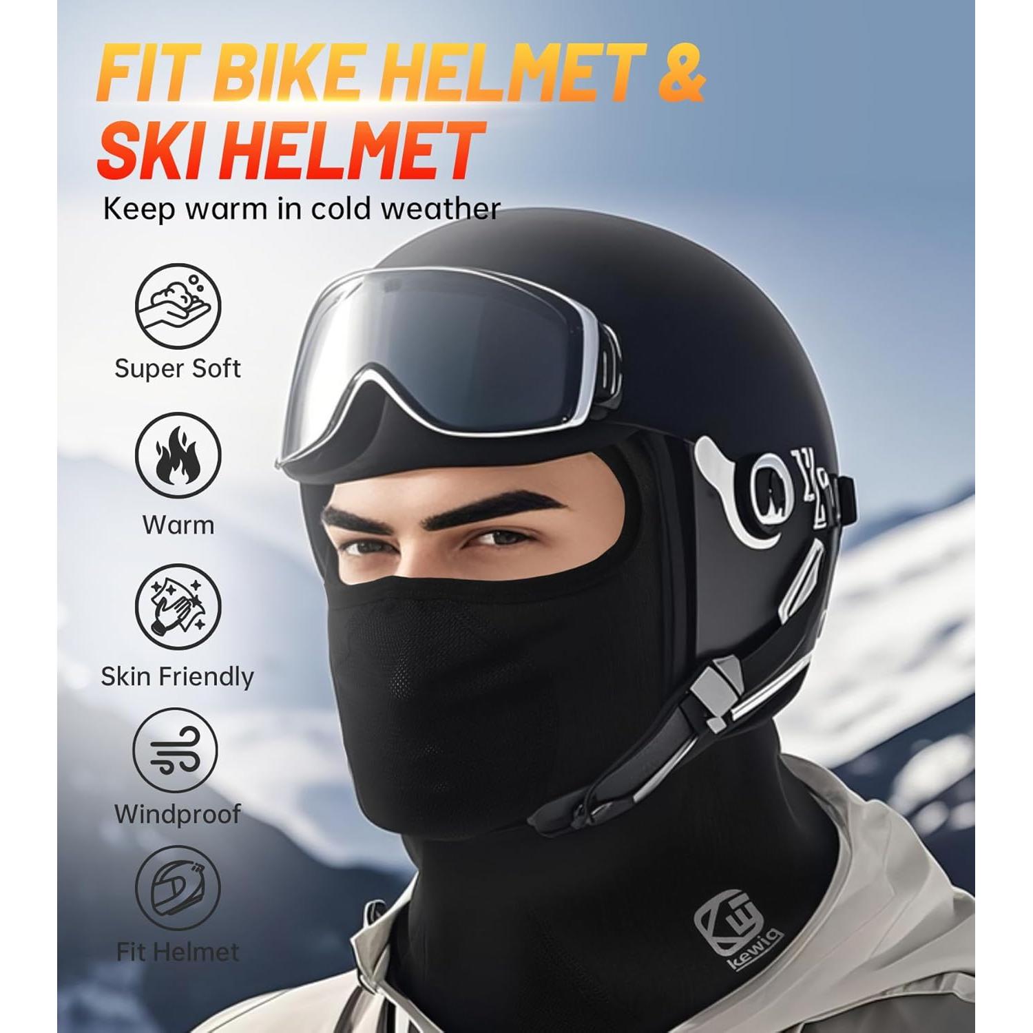 Kewig Balaclava Térmica para Esquí y Motocicleta - 2 Piezas