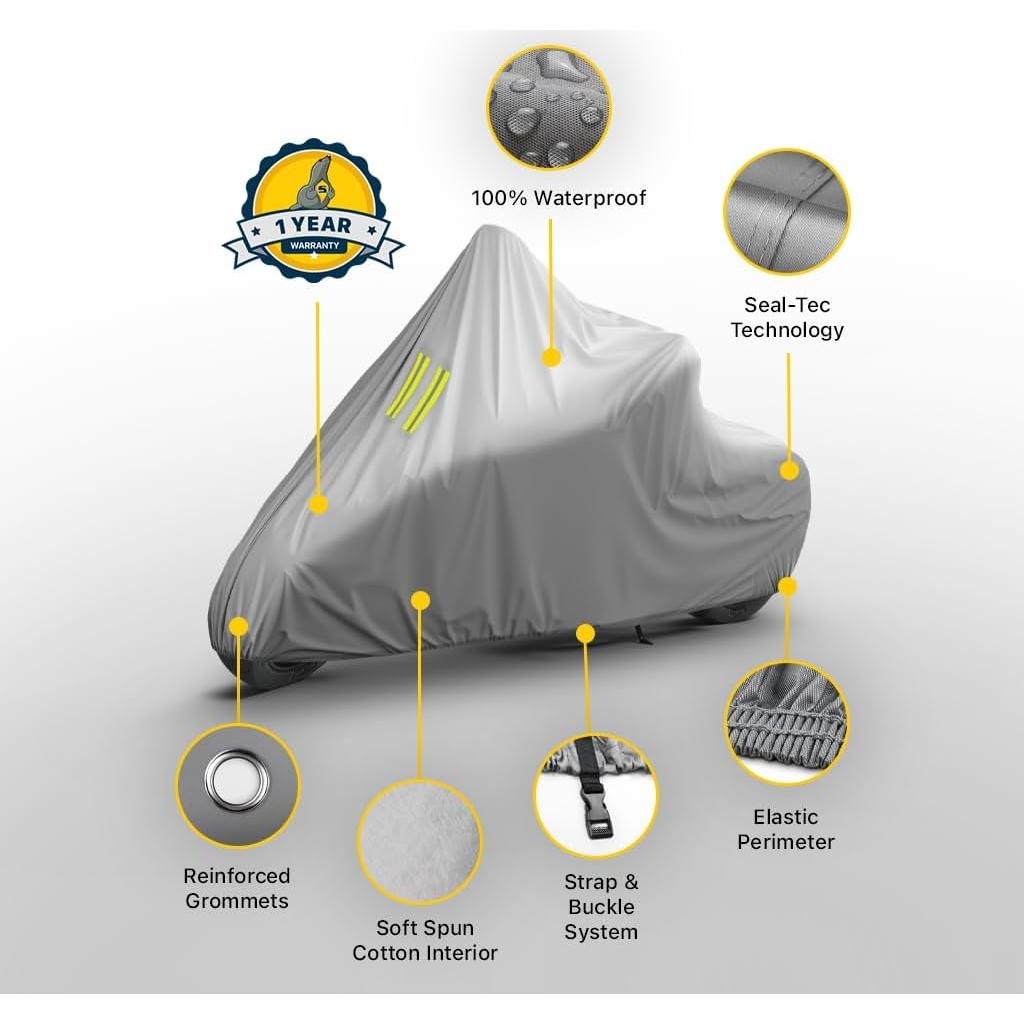 Cubierta de Motocicleta Impermeable PEVA 218x102 cm Gris