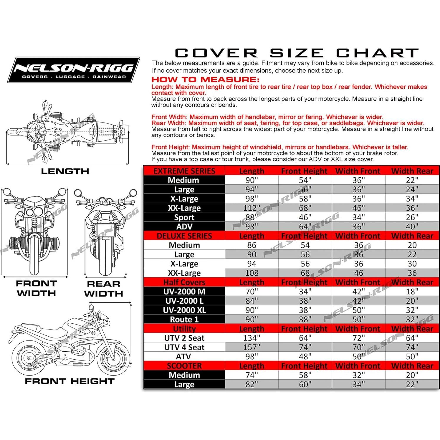 Cubierta Deluxe para Motocicleta Nelson-Rigg Grande Negra