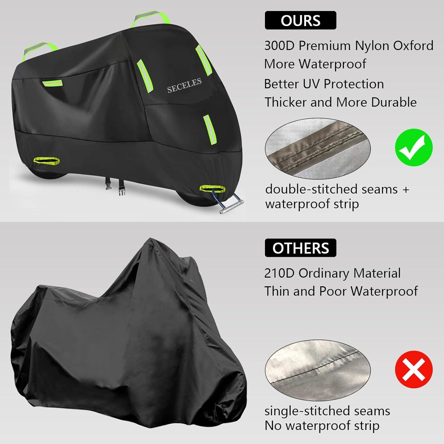 Funda para Motocicleta SECELES 300D Impermeable XXL Verde