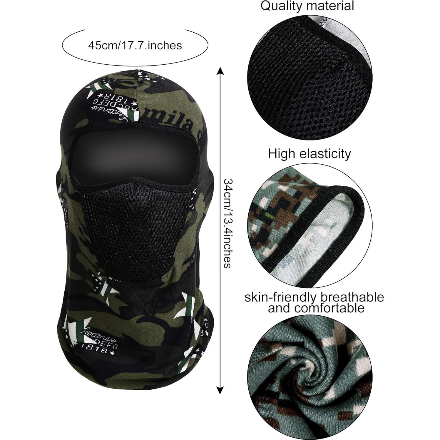 3 Piezas Máscara Balaclava Camo Transpirable para Hombres