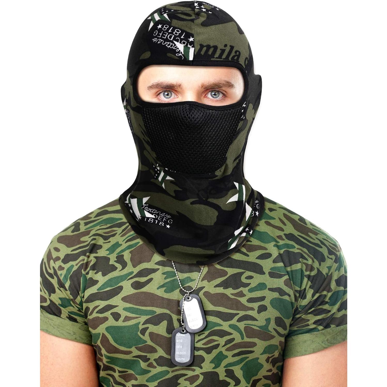 3 Piezas Máscara Balaclava Camo Transpirable para Hombres
