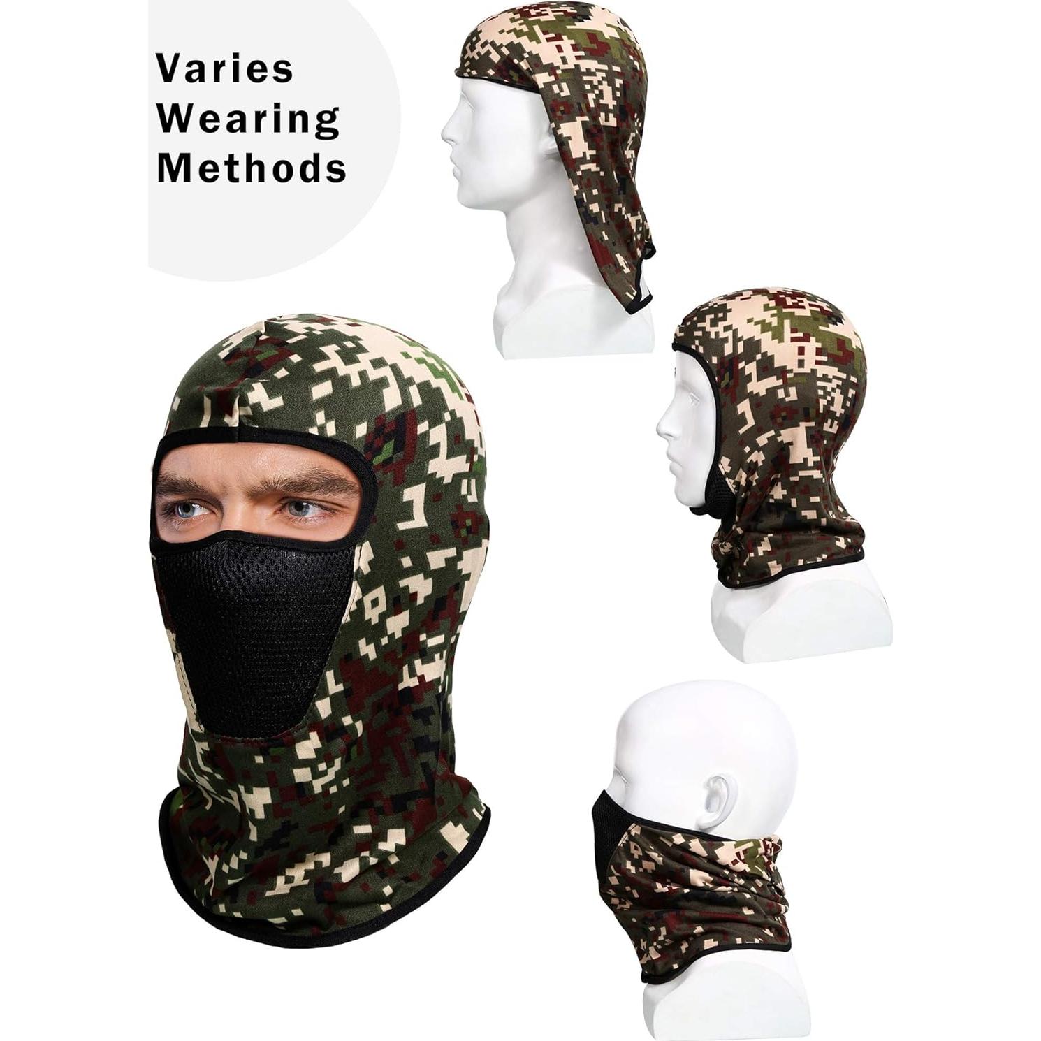 3 Piezas Máscara Balaclava Camo Transpirable para Hombres