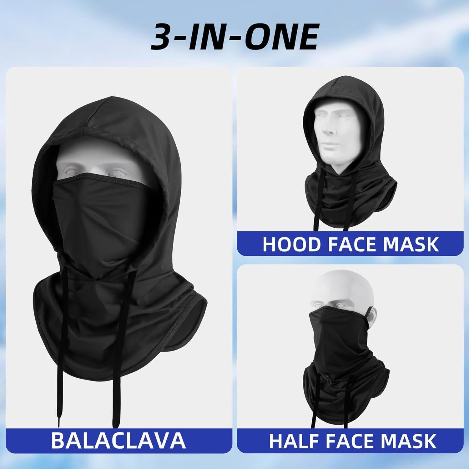 Máscara Balaclava Verano UV Protección Solar Unisex Negro