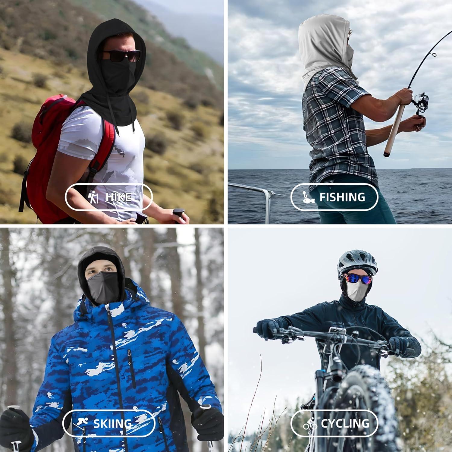 Máscara Balaclava Verano UV Protección Solar Unisex Negro