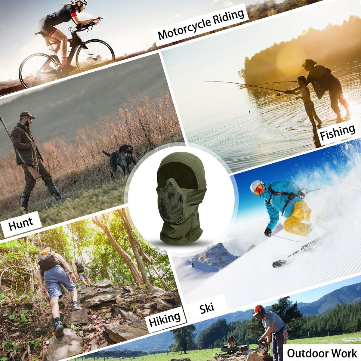 Máscara Balaclava Táctica Qavctw para Airsoft - Verde, 100% Nylon