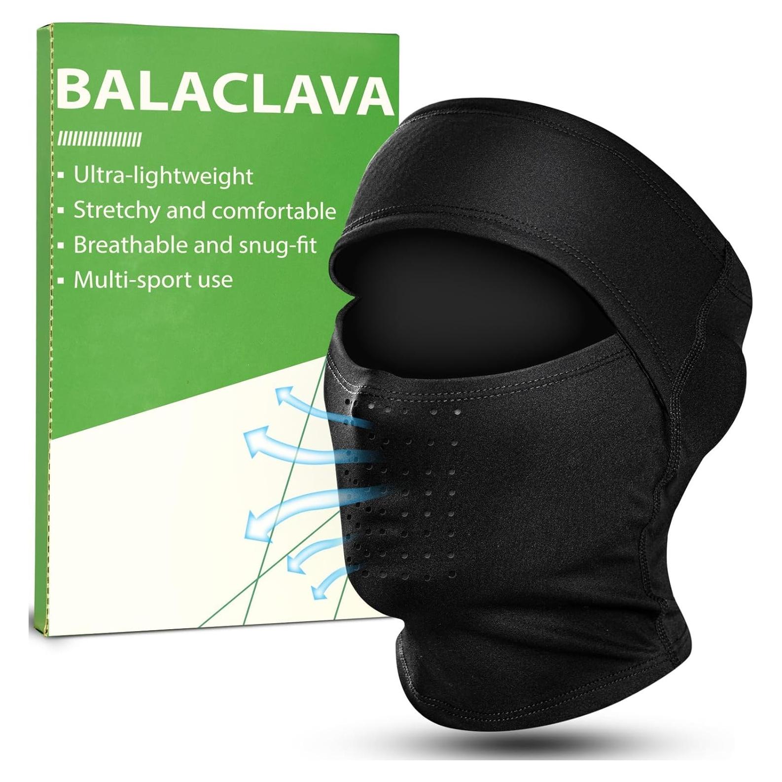 RIGWARL Balaclava de Esquí Negra Abierta Transpirable para Hombre