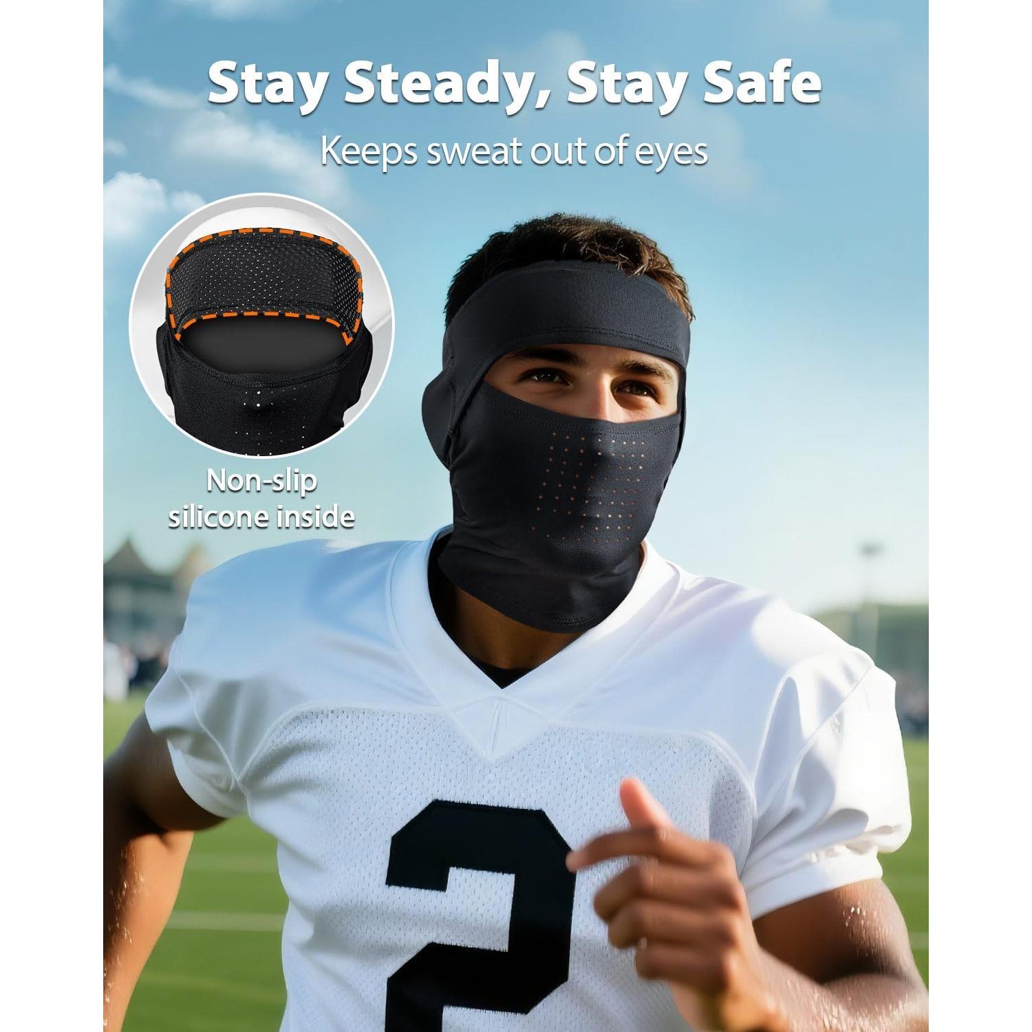 RIGWARL Balaclava de Esquí Negra Abierta Transpirable para Hombre