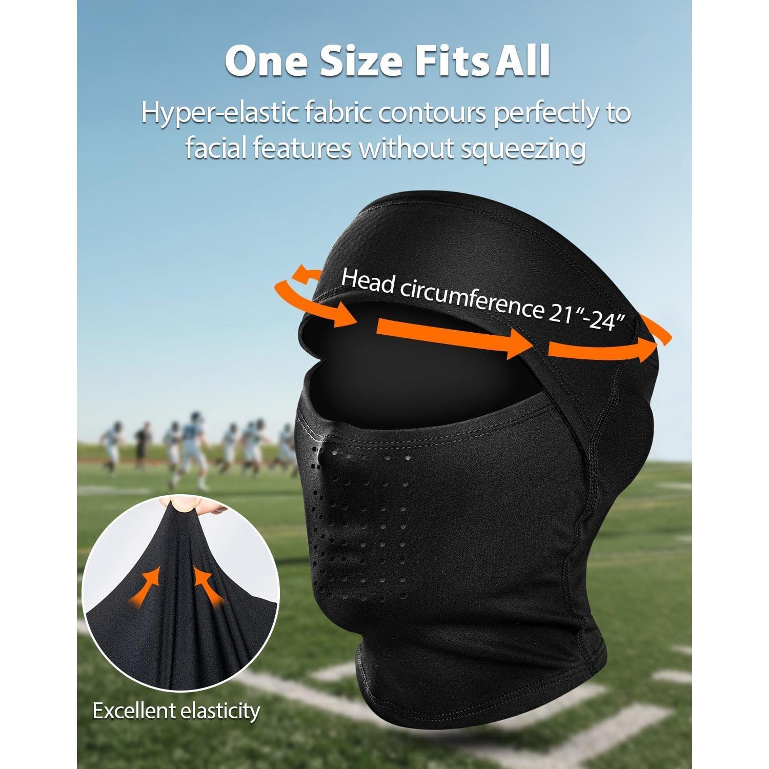 RIGWARL Balaclava de Esquí Negra Abierta Transpirable para Hombre