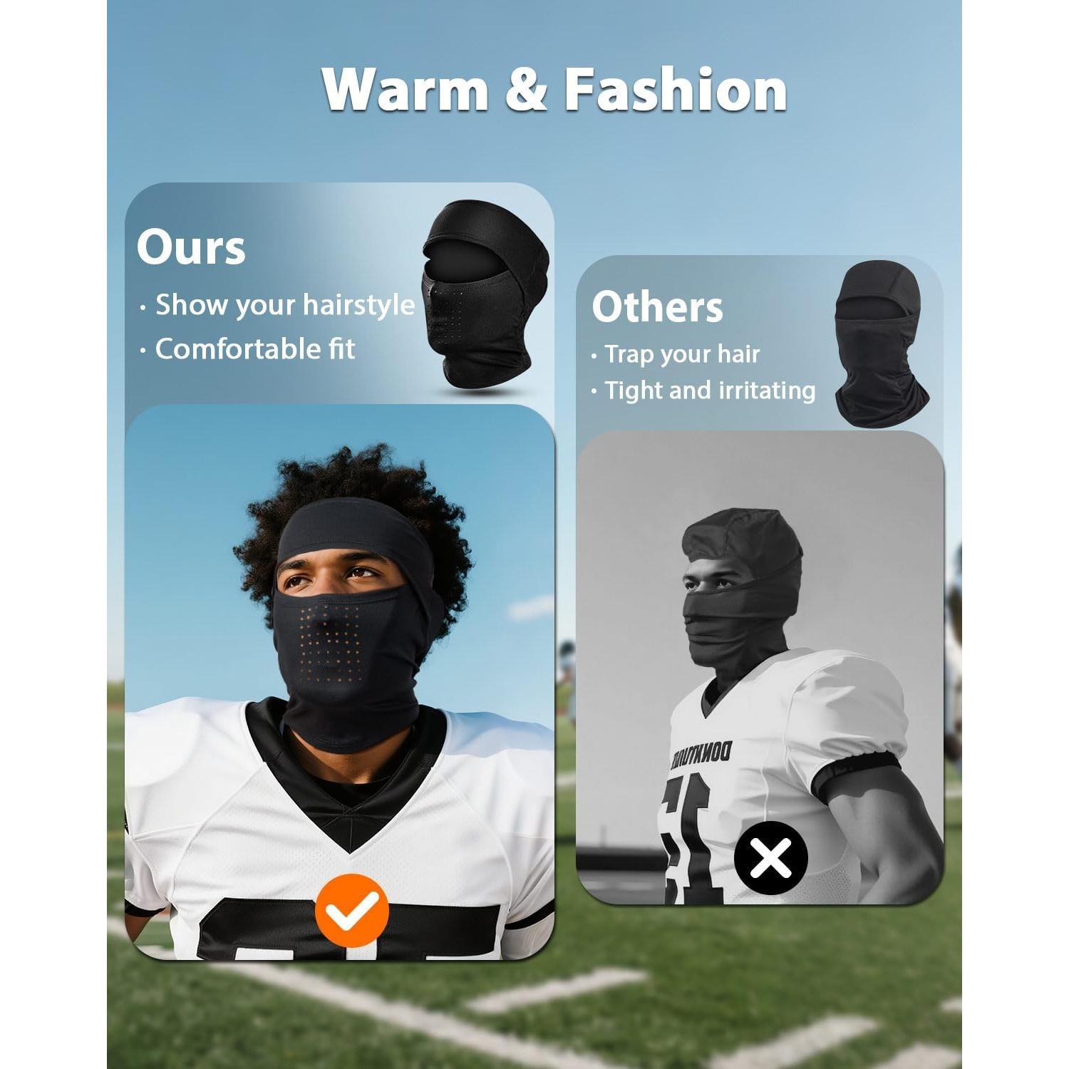 RIGWARL Balaclava de Esquí Negra Abierta Transpirable para Hombre