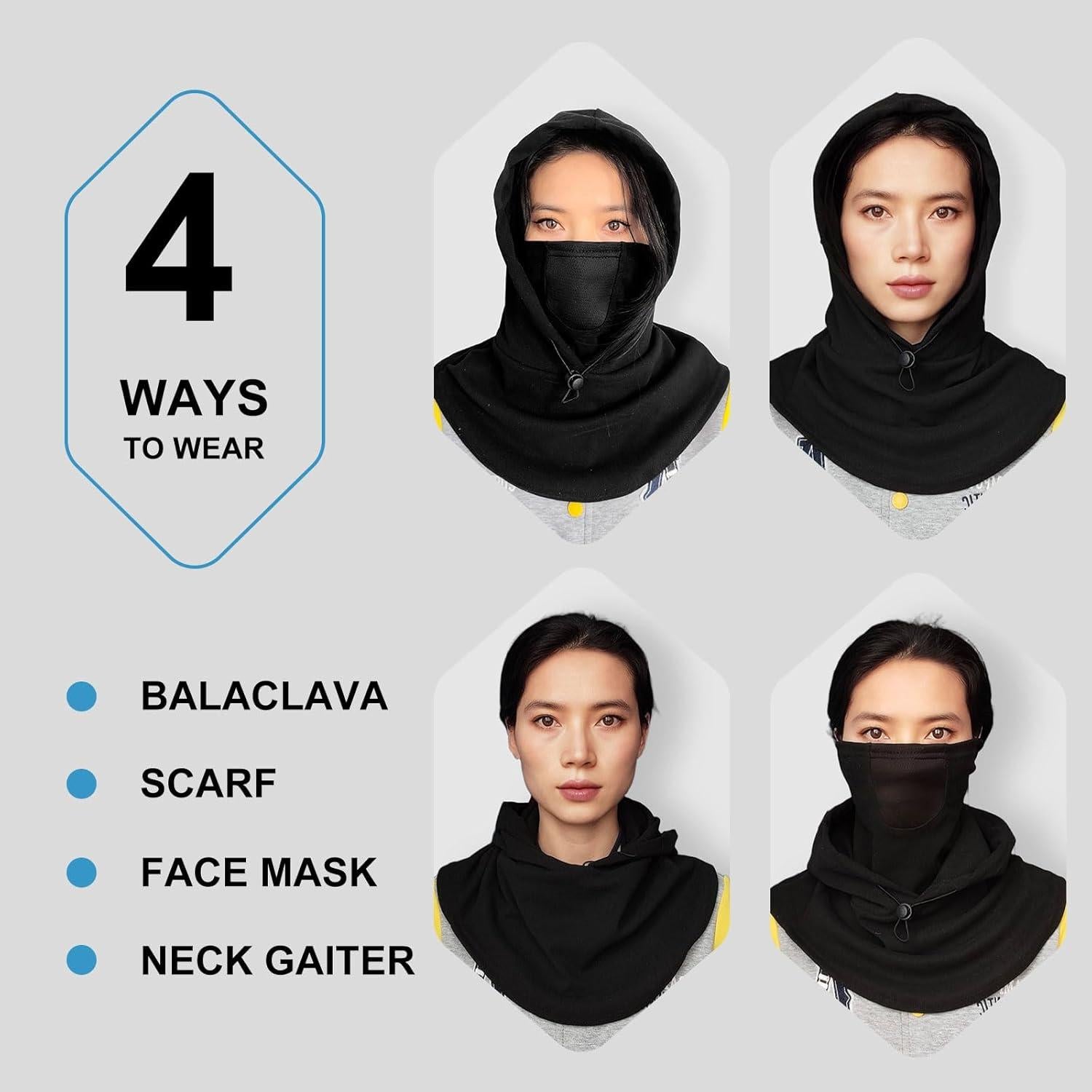 Balaclava LOKZEER Unisex Negra - Máscara de Esquí Transpirable