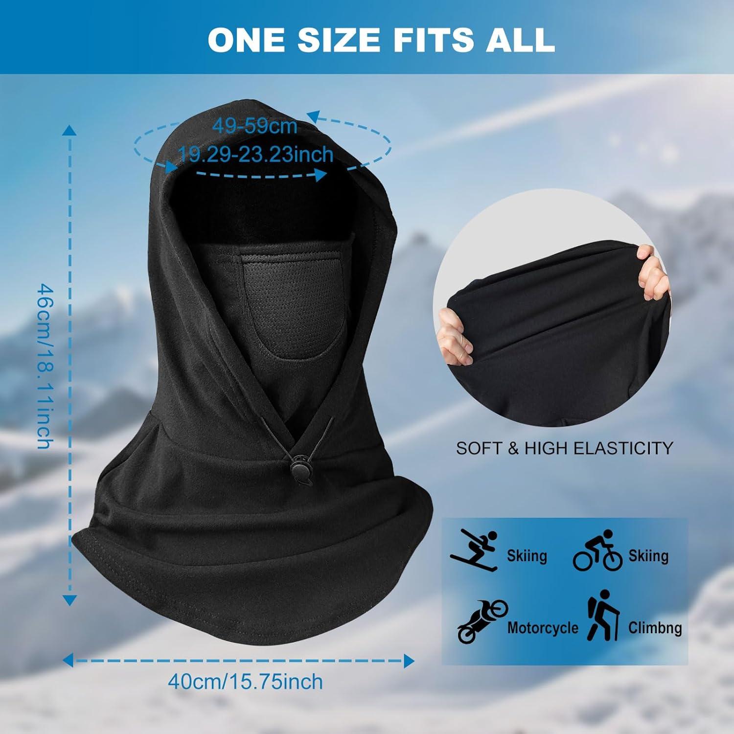 Balaclava LOKZEER Unisex Negra - Máscara de Esquí Transpirable