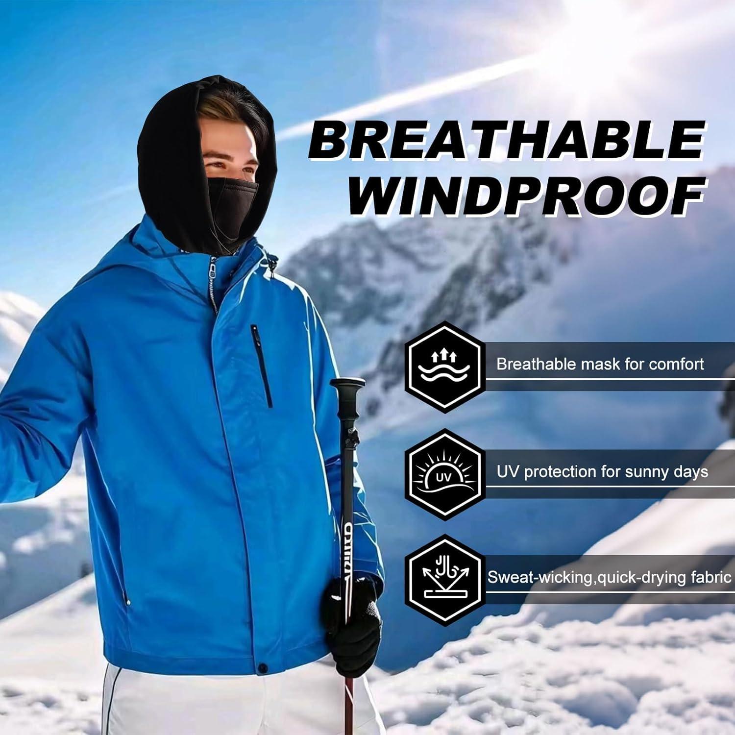 Balaclava LOKZEER Unisex Negra - Máscara de Esquí Transpirable