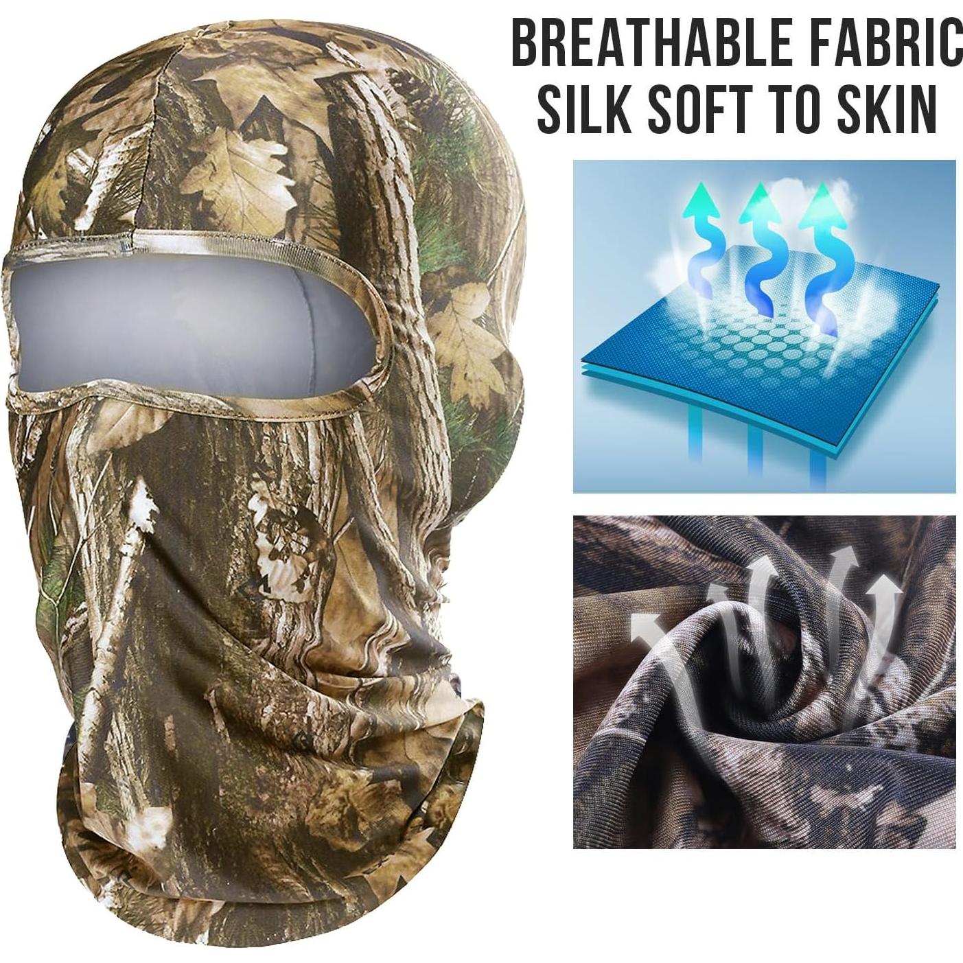 Máscara Facial Camo WTACTFUL para Caza - Transpirable y Ligera