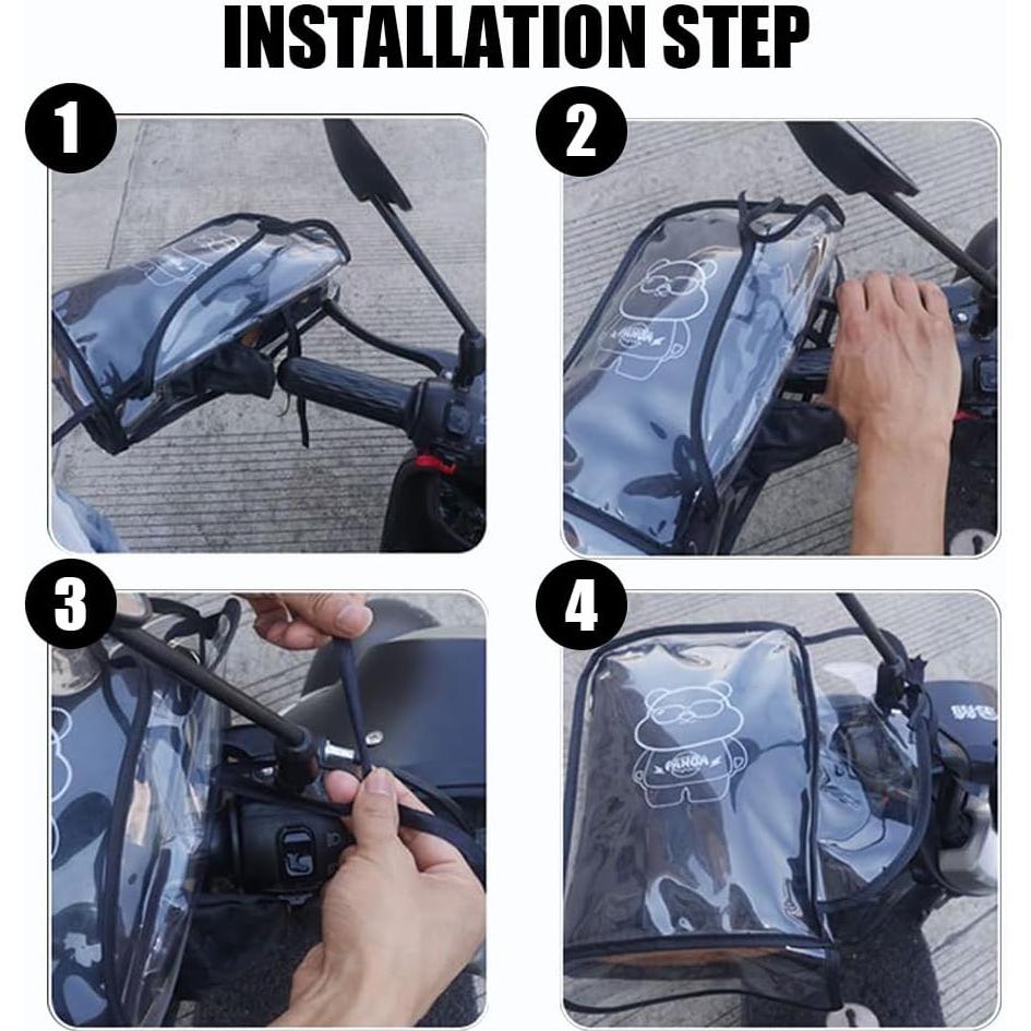 Guantes de Manillar de Motocicleta MIUPOO Impermeables Transparentes