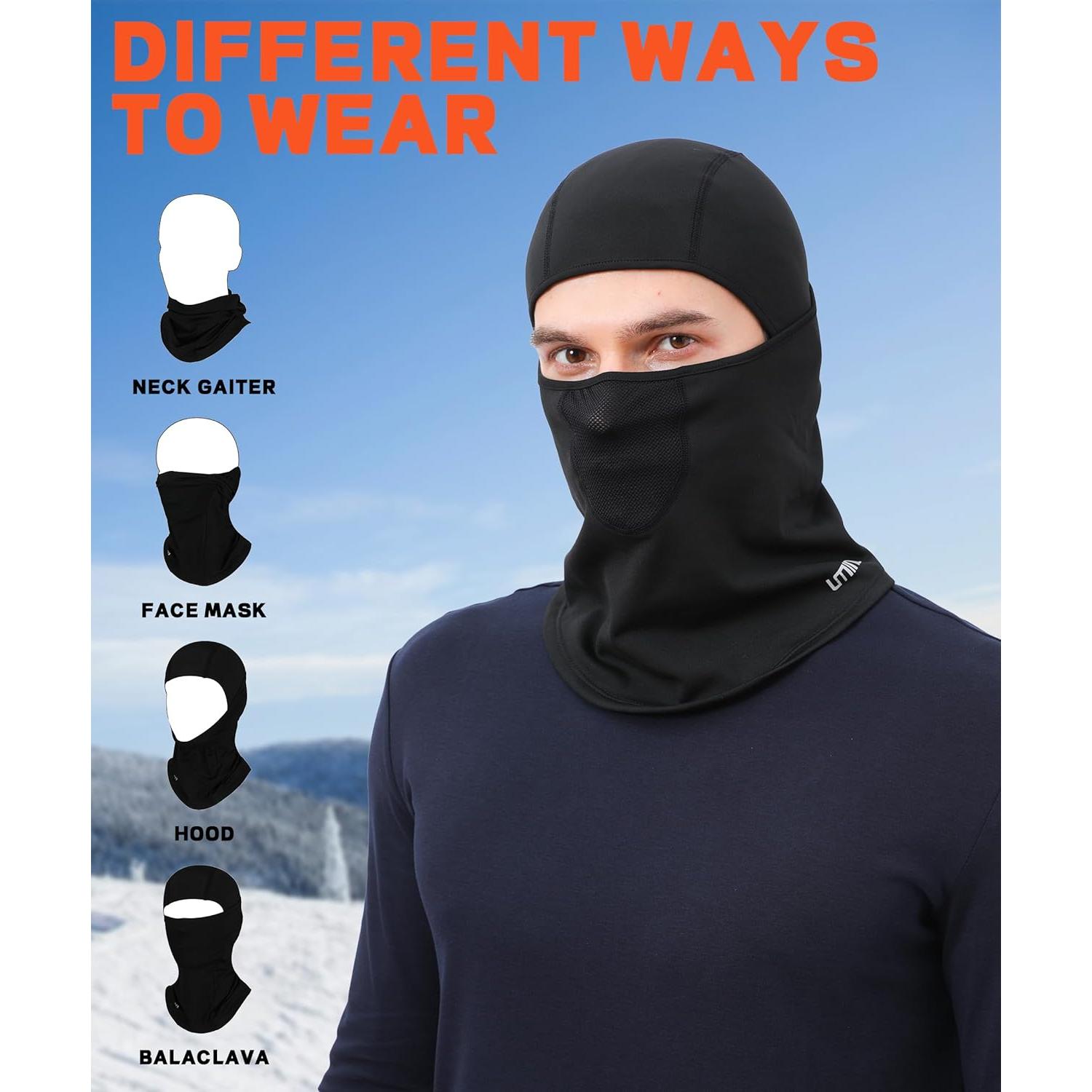 Máscara Balaclava Térmica Invierno Unisex Negra con Malla