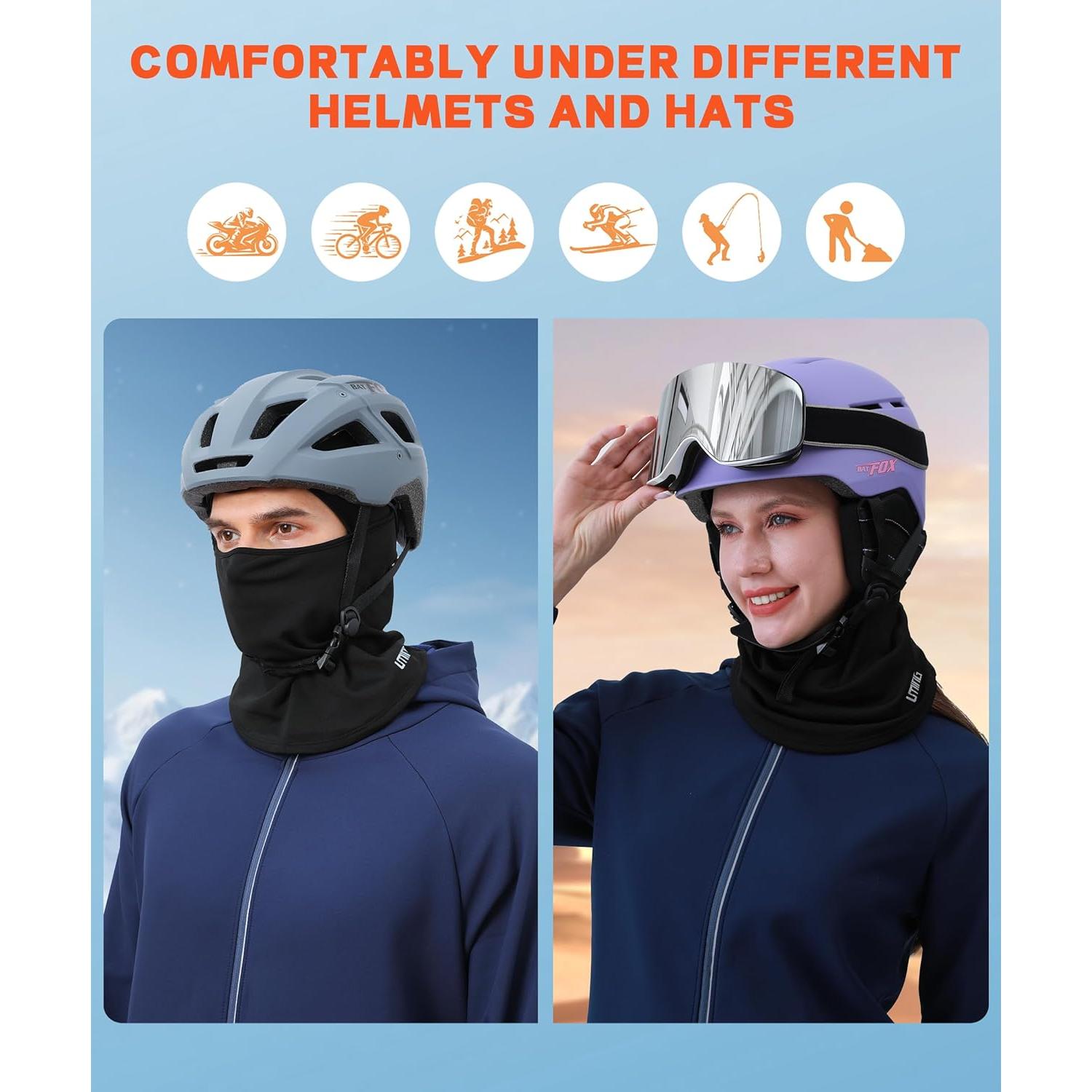 Máscara Balaclava Térmica Invierno Unisex Negra con Malla