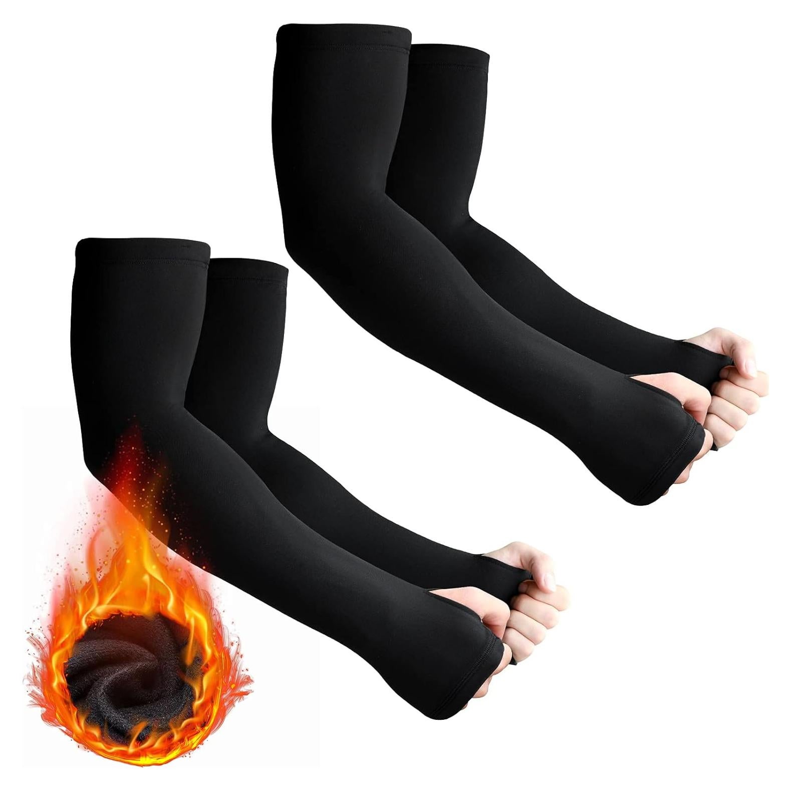 Mangas Térmicas para Brazos Skylety 2 Pares Unisex Negro