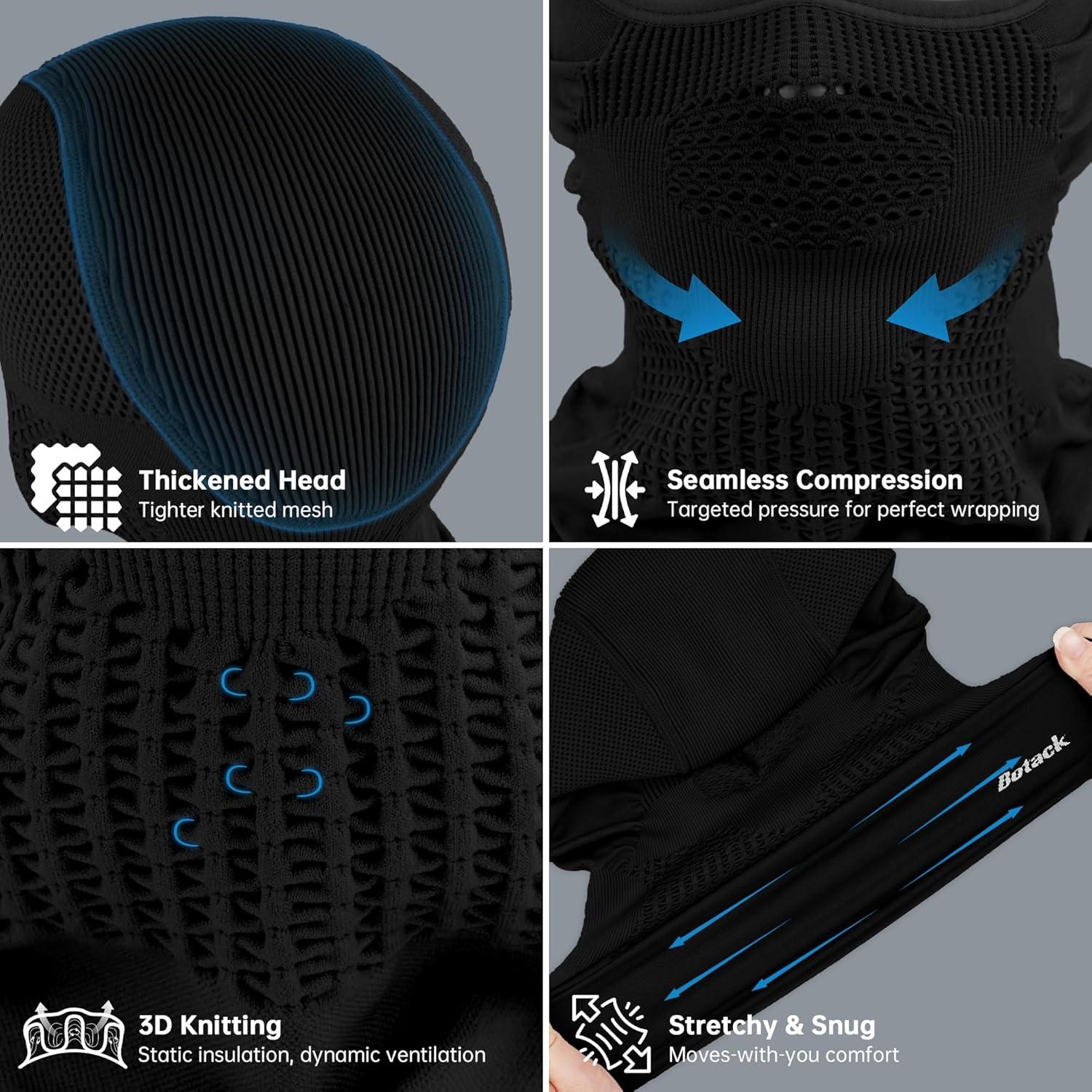 Pasamontañas Térmico Botack Negro para Esquí y Motocicleta