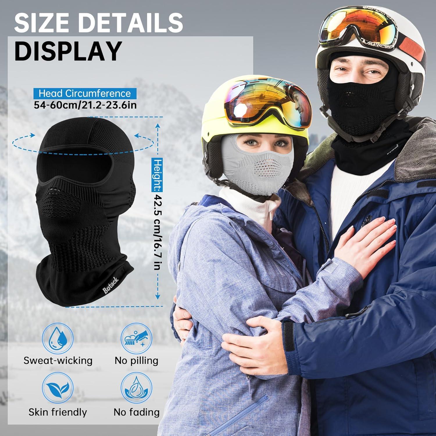 Pasamontañas Térmico Botack Negro para Esquí y Motocicleta