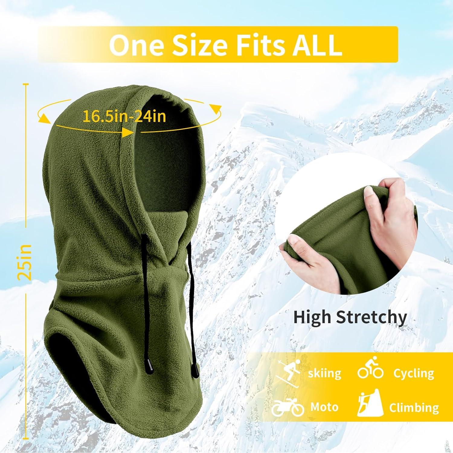 Mascarilla de Esquí Joyoldelf Verde Ejército para Hombre y Mujer