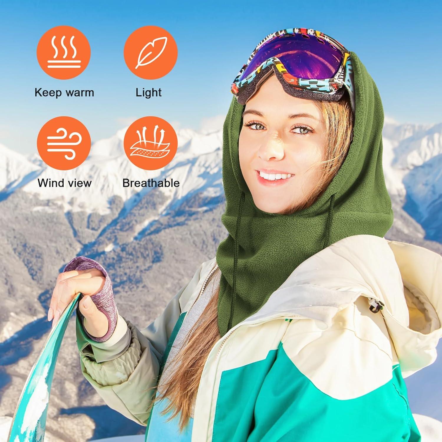 Mascarilla de Esquí Joyoldelf Verde Ejército para Hombre y Mujer