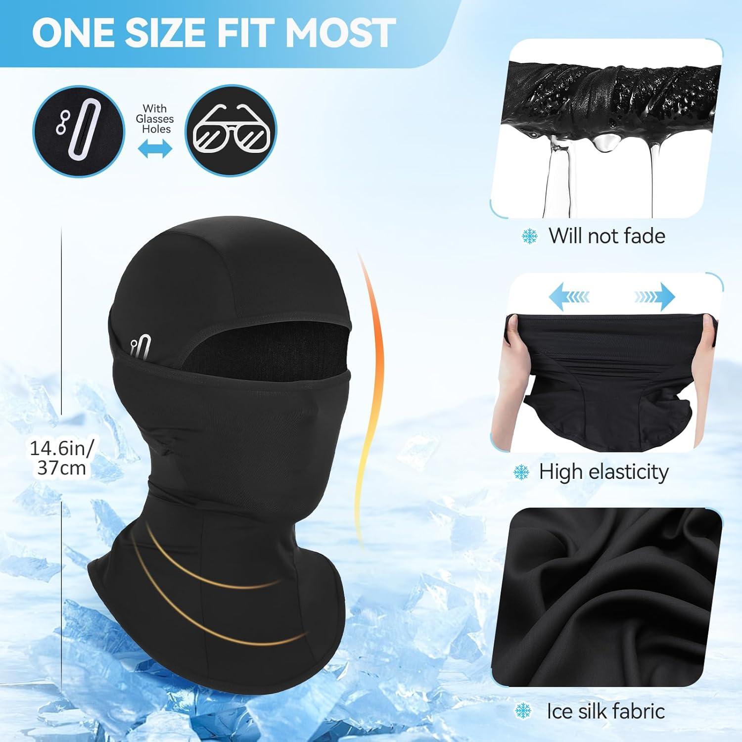 Pasamontañas de Verano Seda Fría Unisex con Agujeros para Gafas