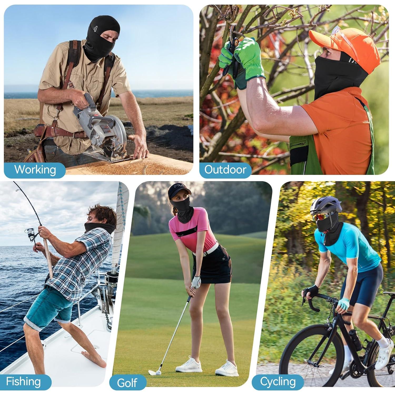 Pasamontañas de Verano Seda Fría Unisex con Agujeros para Gafas