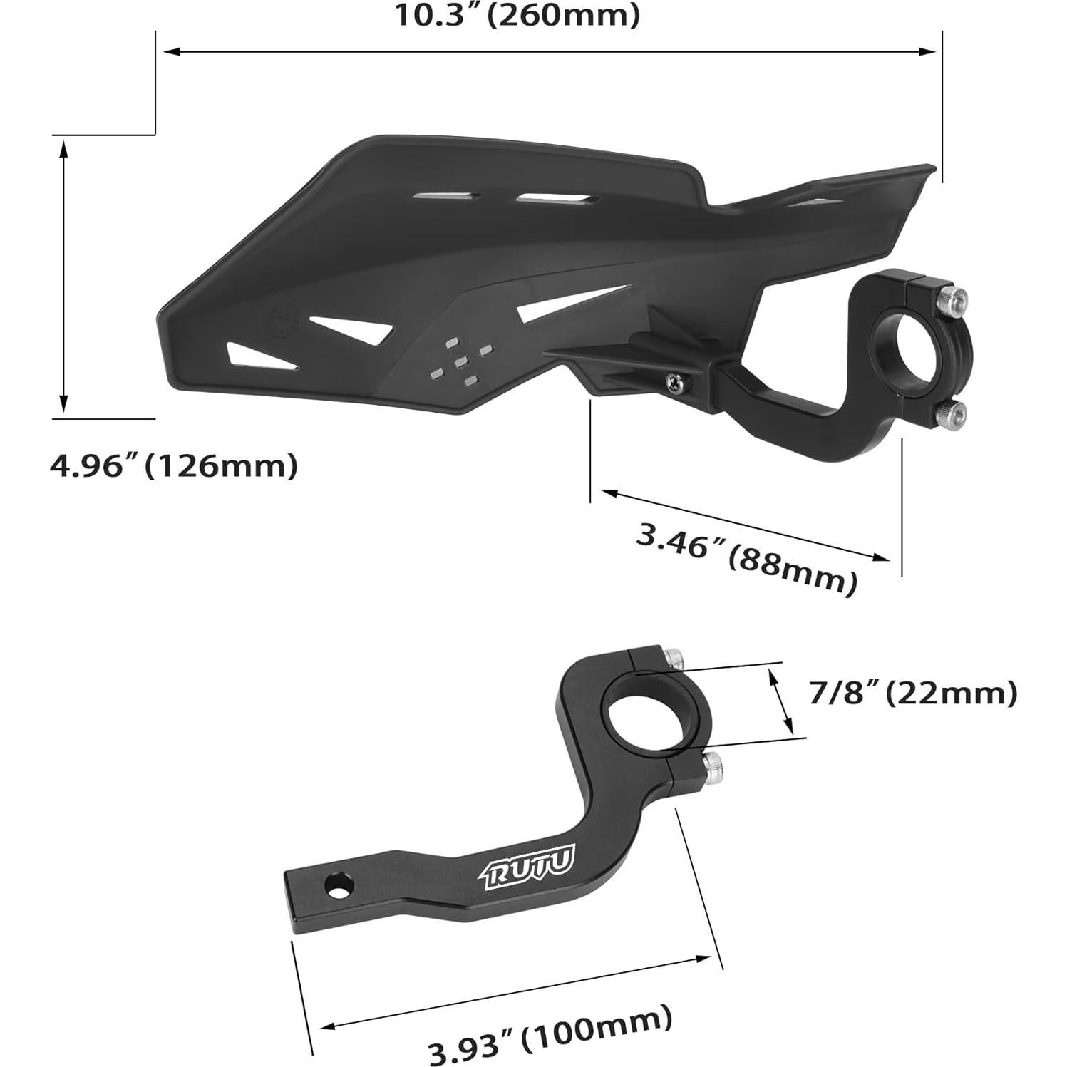 Protecciones de Manos WATODAY para ATV y Motocicletas - Negro