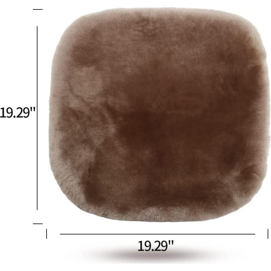 Almohadilla de Asiento de Auto IRIWOOL Piel de Oveja Rosa 49x49cm