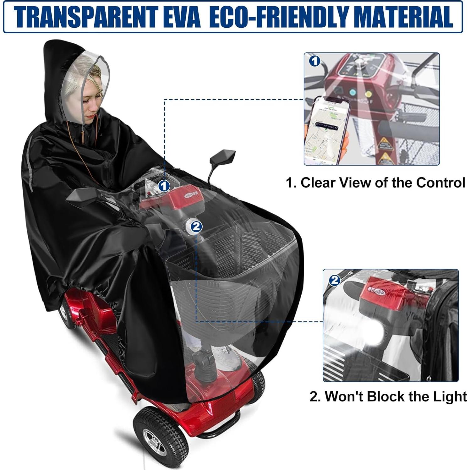 Cubierta de Lluvia ZHOUMADE para Scooter de Movilidad 180 cm