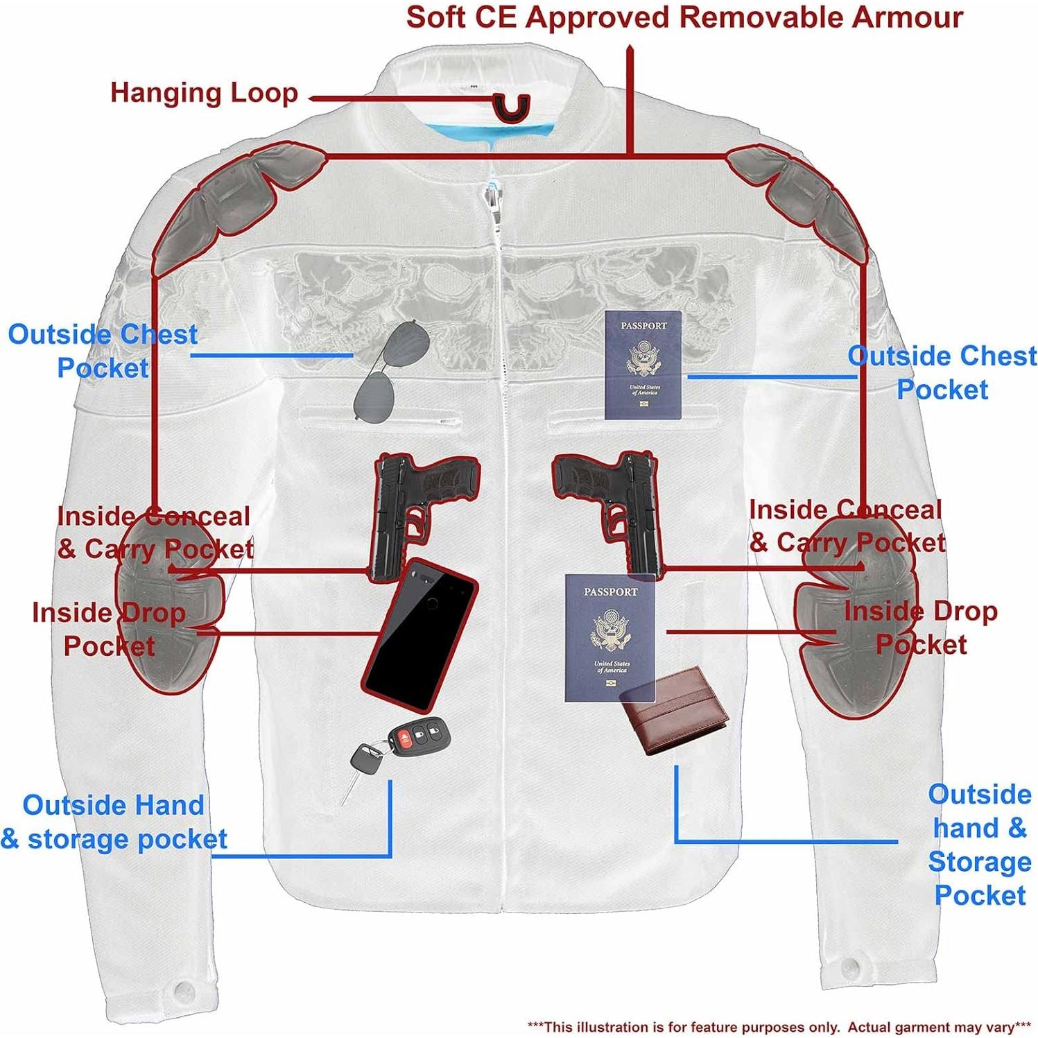 Chaqueta de Scooter Textil Negra Milwaukee Leather MPM1735