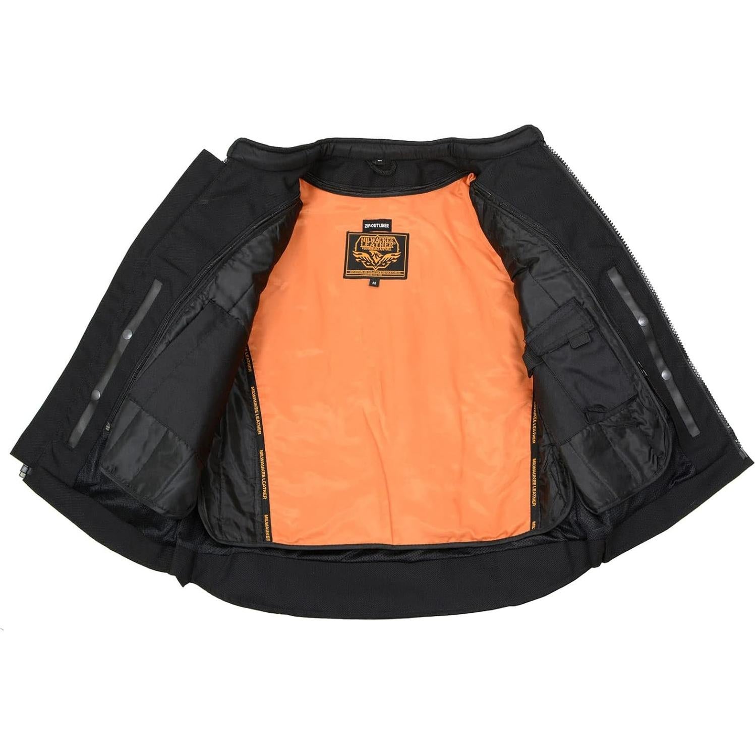 Chaqueta de Scooter Textil Negra Milwaukee Leather MPM1735