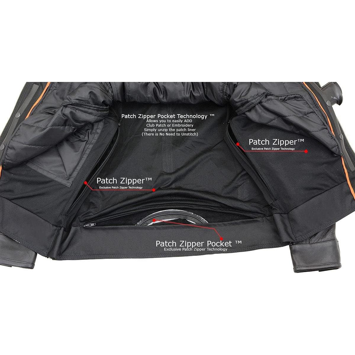 Chaqueta de motocicleta de cuero Milwaukee Leather MLM1551 negra