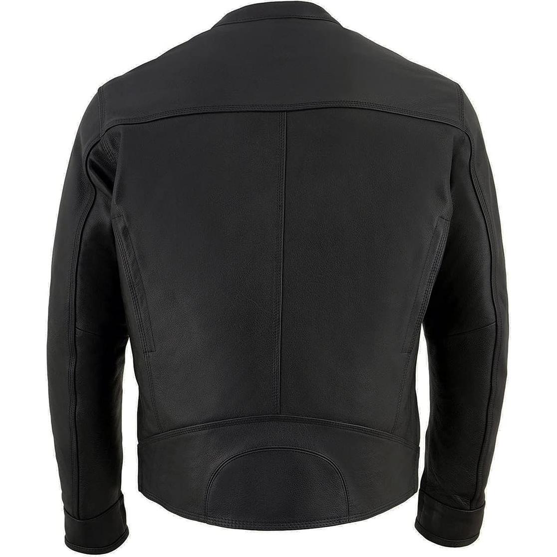 Chaqueta de motocicleta de cuero Milwaukee Leather MLM1551 negra