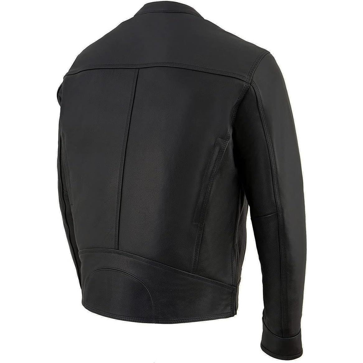 Chaqueta de motocicleta de cuero Milwaukee Leather MLM1551 negra