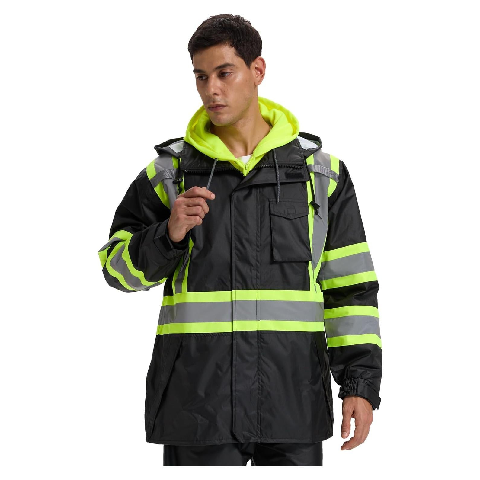 Traje de Lluvia SRsafety para Hombre, Alta Visibilidad, Impermeable