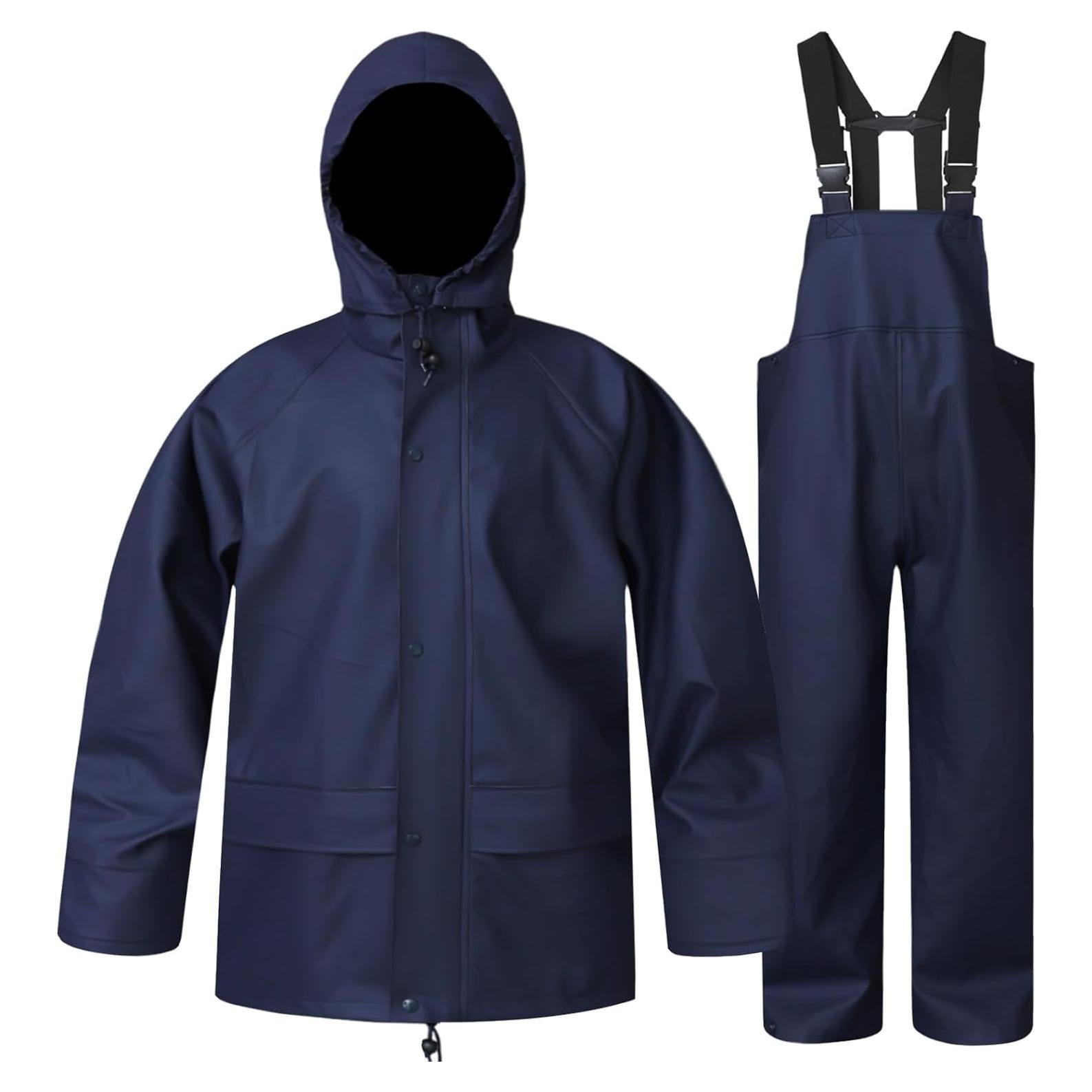 Traje de Lluvia Rizzon para Hombres Impermeable Mediano Marino