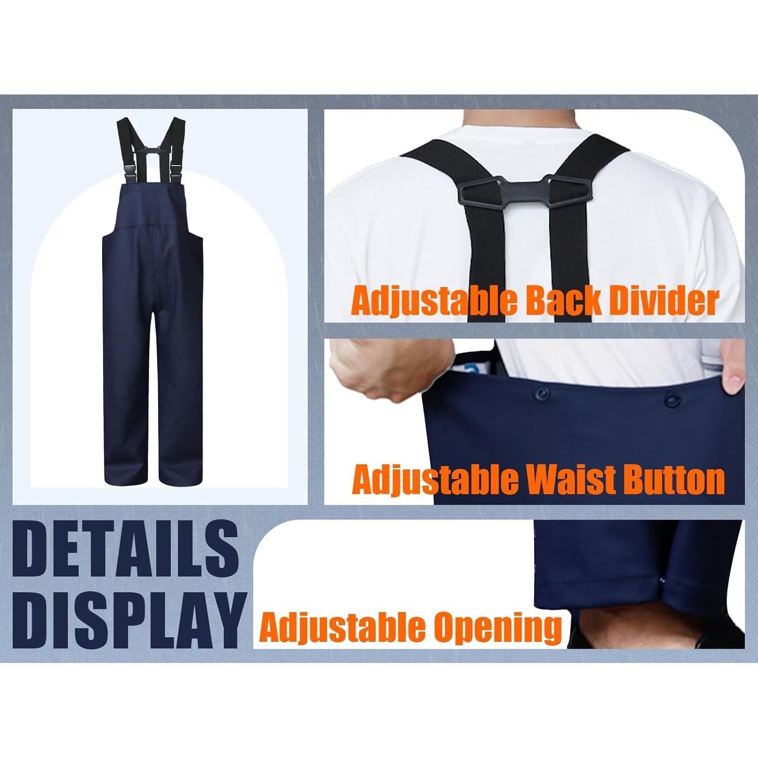 Traje de Lluvia Rizzon para Hombres Impermeable Mediano Marino