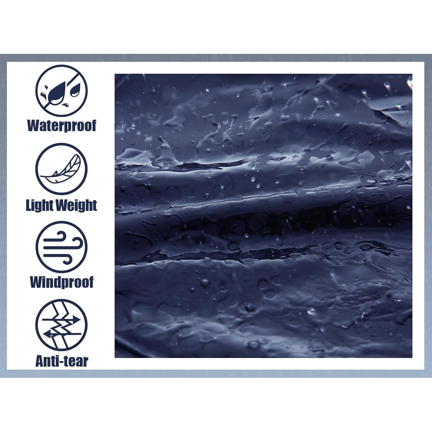 Traje de Lluvia Rizzon para Hombres Impermeable Mediano Marino