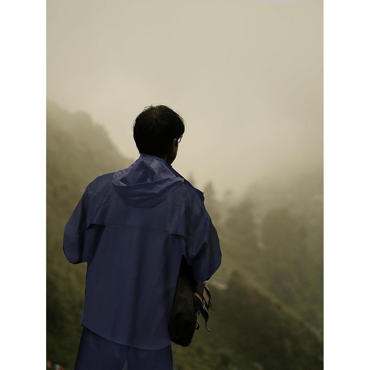 Traje de Lluvia Rizzon para Hombres Impermeable Mediano Marino