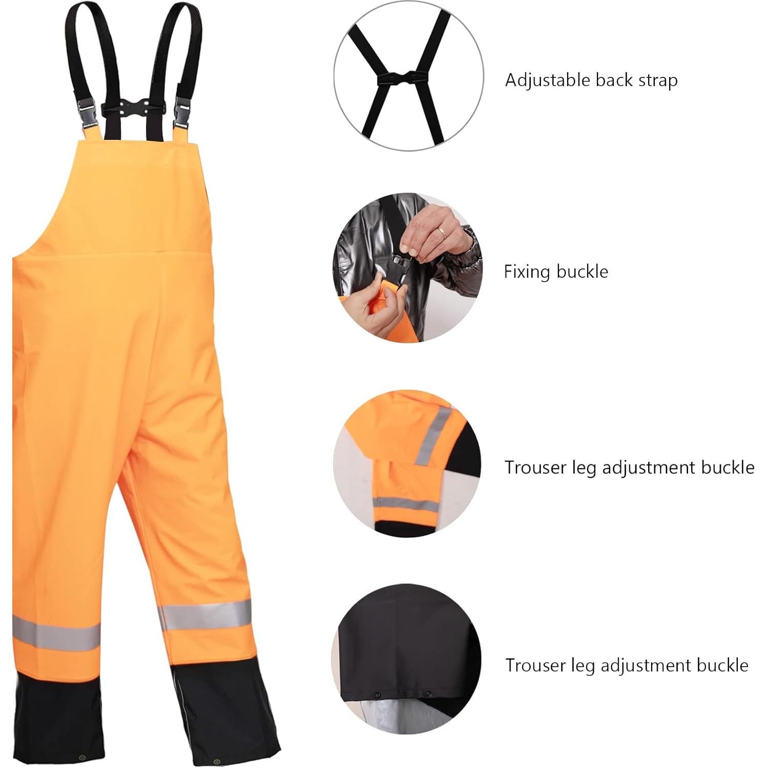 Traje de Lluvia Impermeable para Hombres SuznSiax Naranja