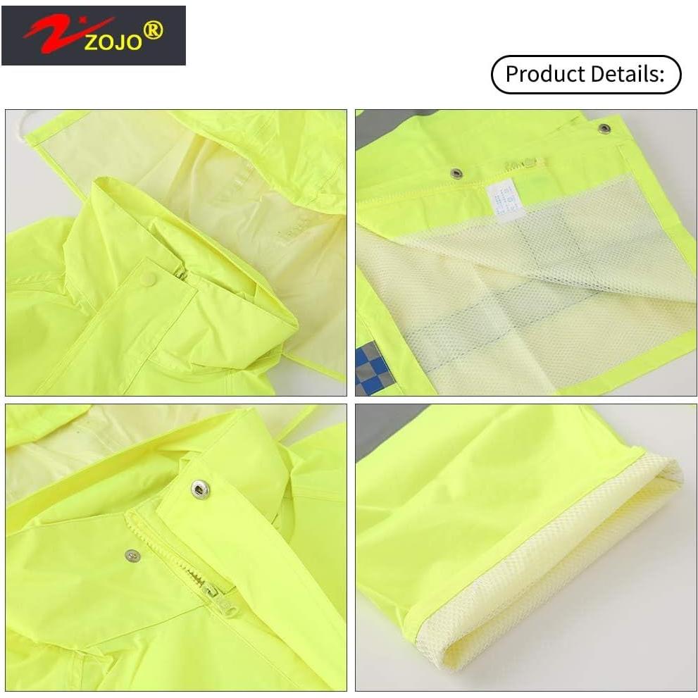 Traje de Lluvia ZOJO XL Alta Visibilidad Reflectante Amarillo