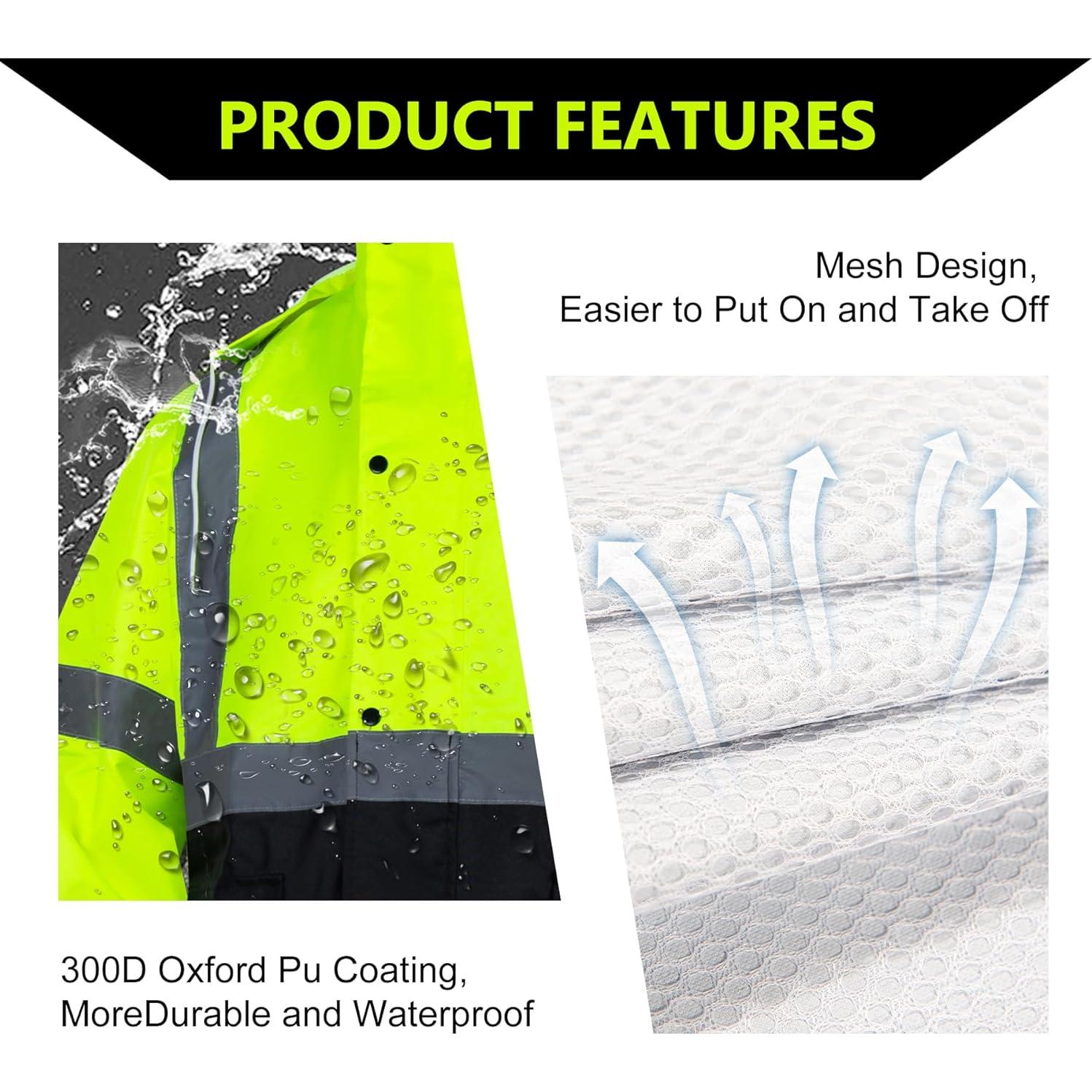 Traje de Lluvia Alta Visibilidad FONIRRA L/XL Amarillo Reflectante