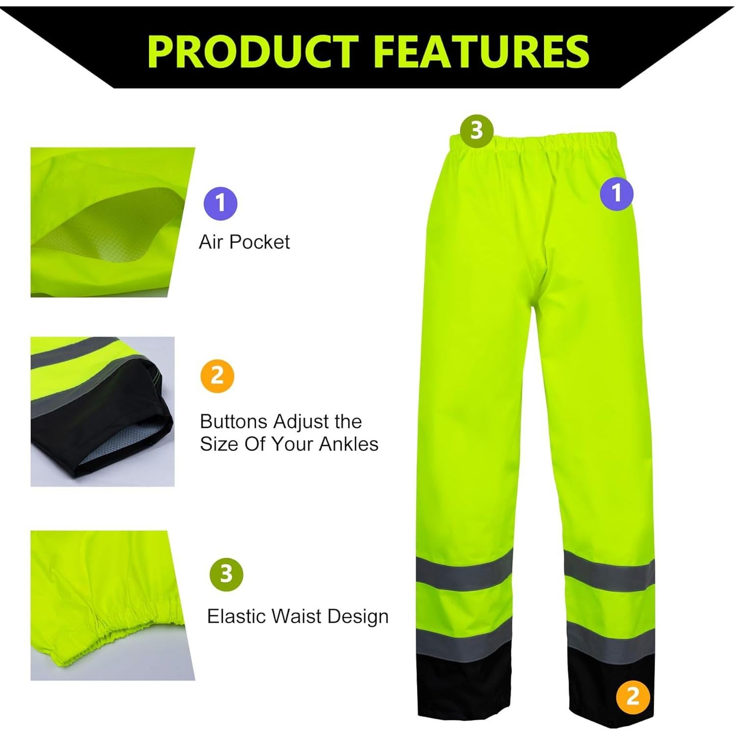 Traje de Lluvia Alta Visibilidad FONIRRA L/XL Amarillo Reflectante